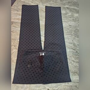 Raffinalla Women’s Size 8 Black Polka Dot Velvet Texture Dress Pants